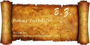 Bakay Zoltán névjegykártya